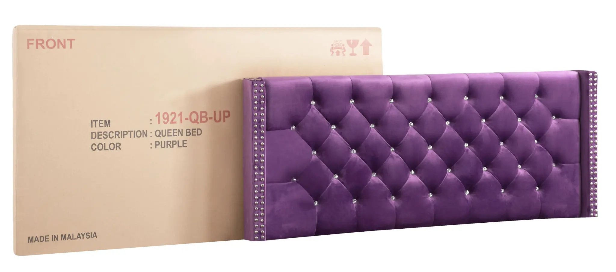 Upholstered Nailhead Trim Chic Bed by HouseOfZazla