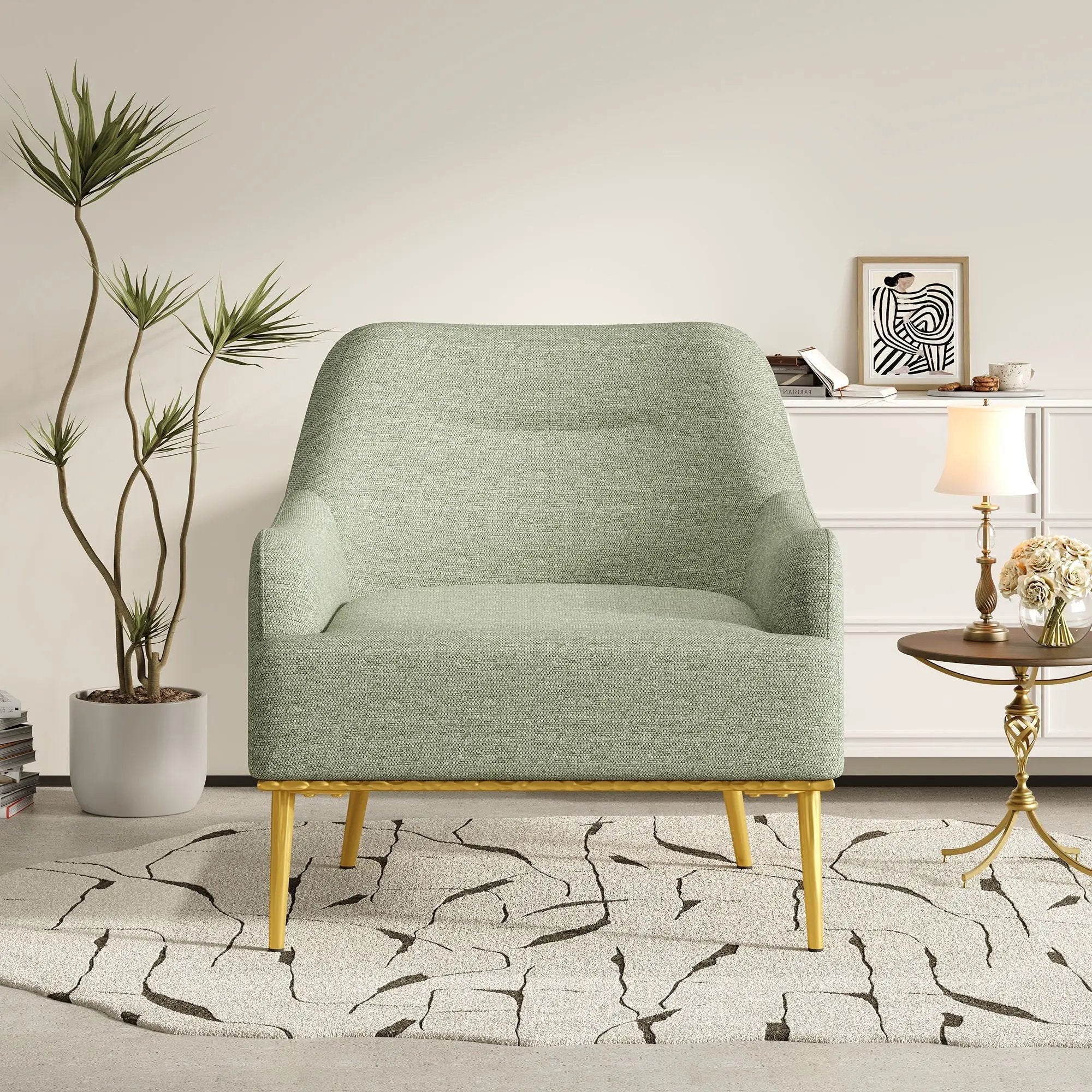 Modern Elegance Accent Chair With Curved Backrest by HouseOfZazla
