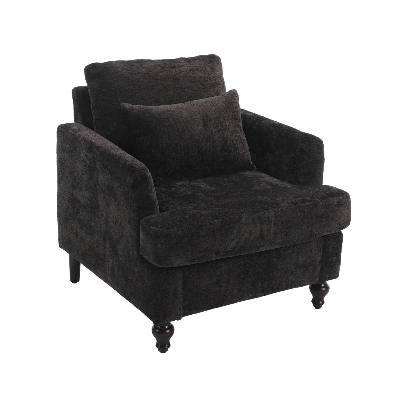 Modern Mid Century Wood Frame Armchair With Tufted Design by Unique Piece Furniture