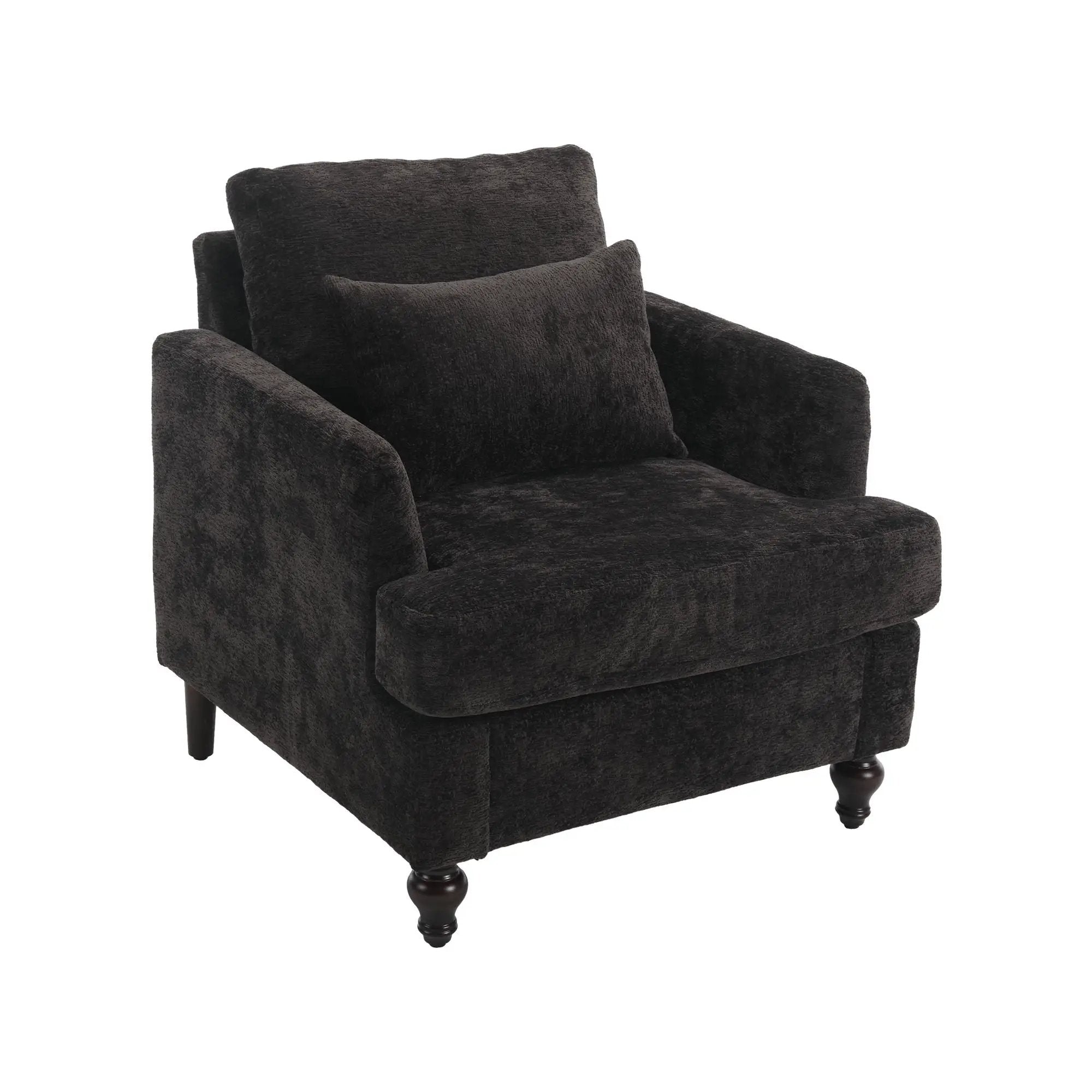 Modern Mid Century Wood Frame Armchair With Tufted Design by Unique Piece Furniture