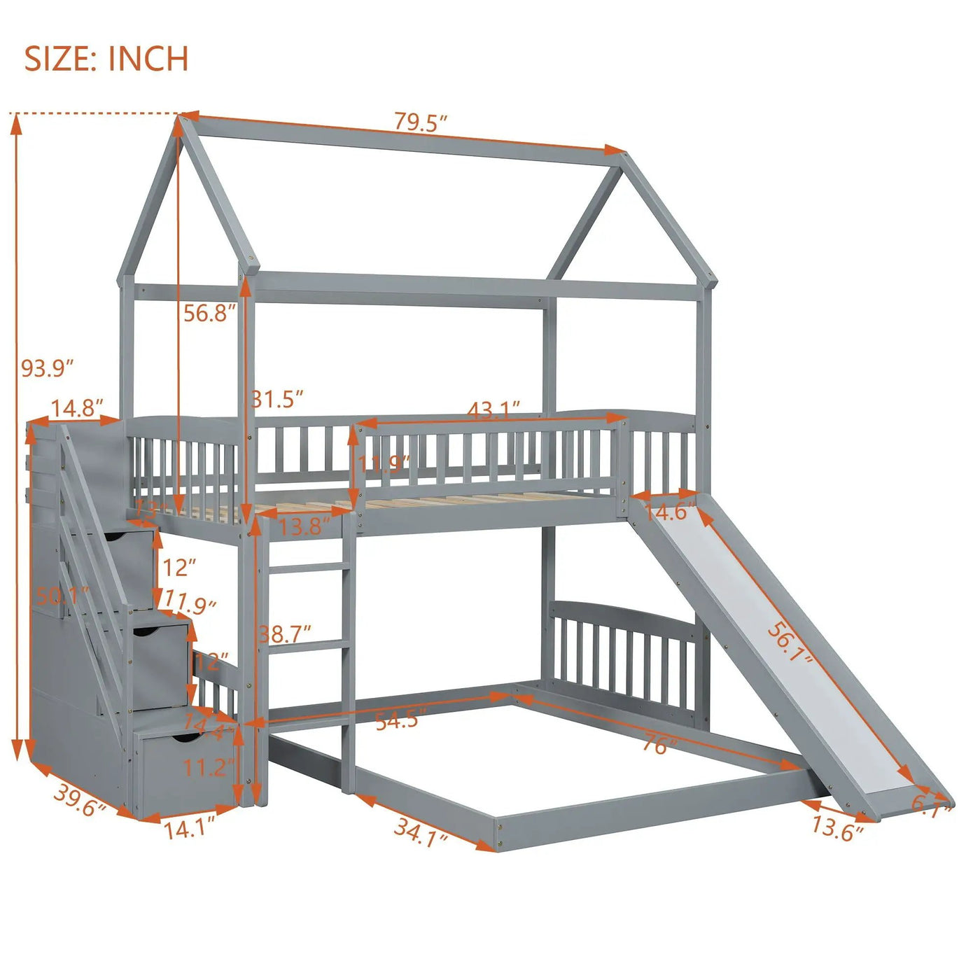 House Bunk Bed With Slide by Unique Piece Furniture