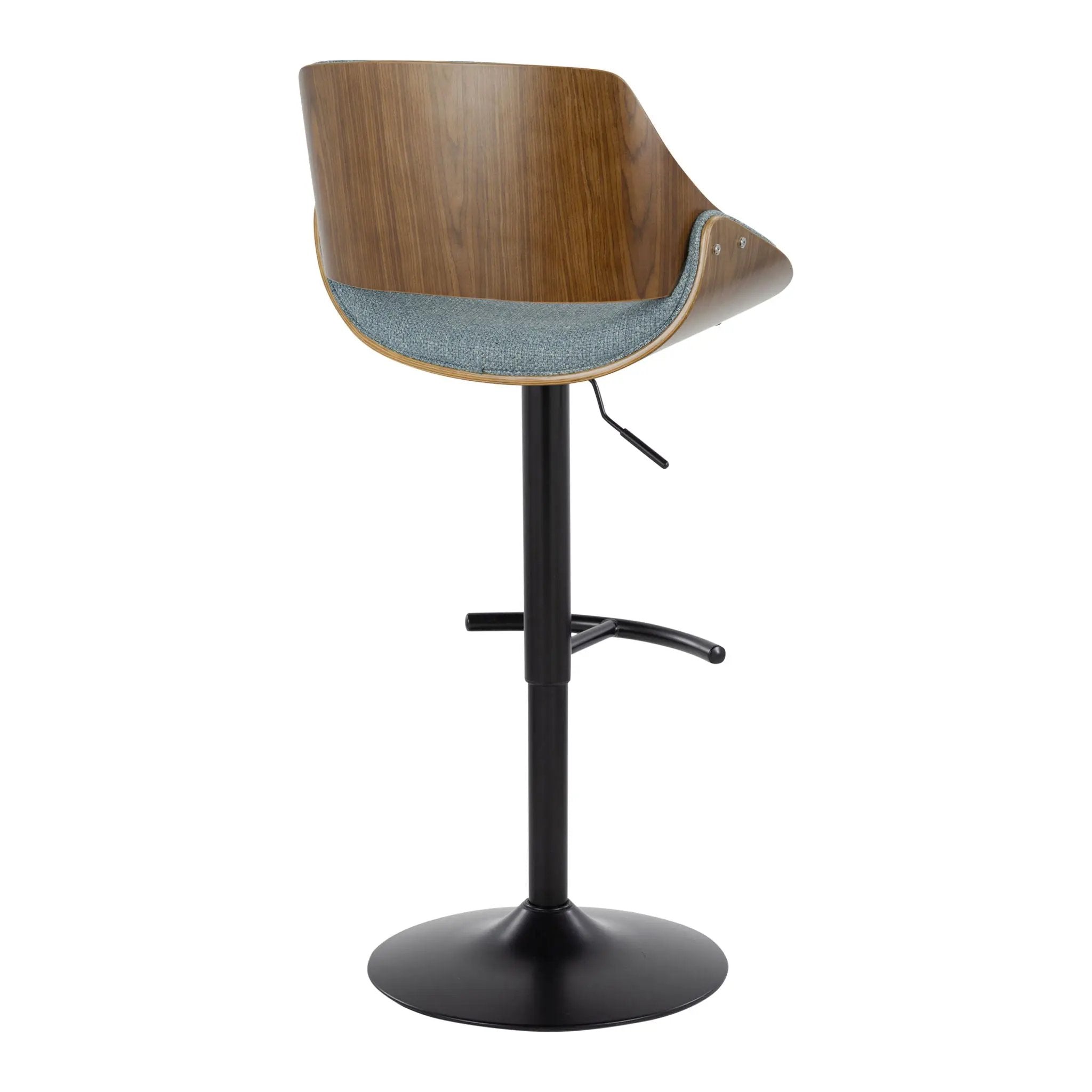 Fabrizzi - Mid Century Modern Adjustable BarStool With Rounded T Footrest (Set of 2) by Unique Piece Furniture