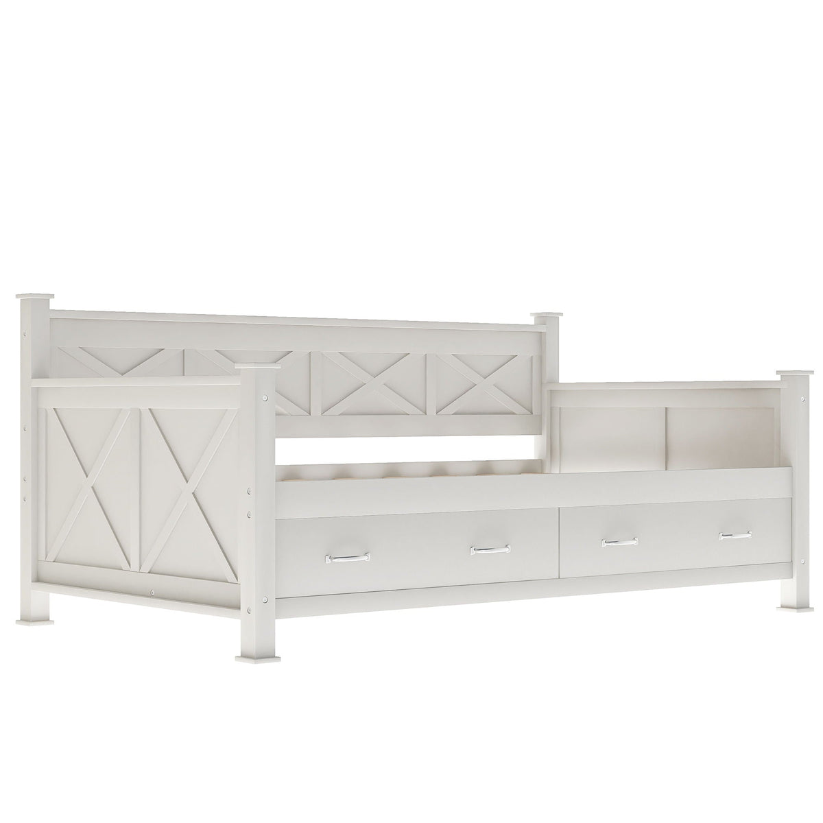 Modern Daybed With 2 Large Drawers, X Shaped Frame, photo 2 of 14