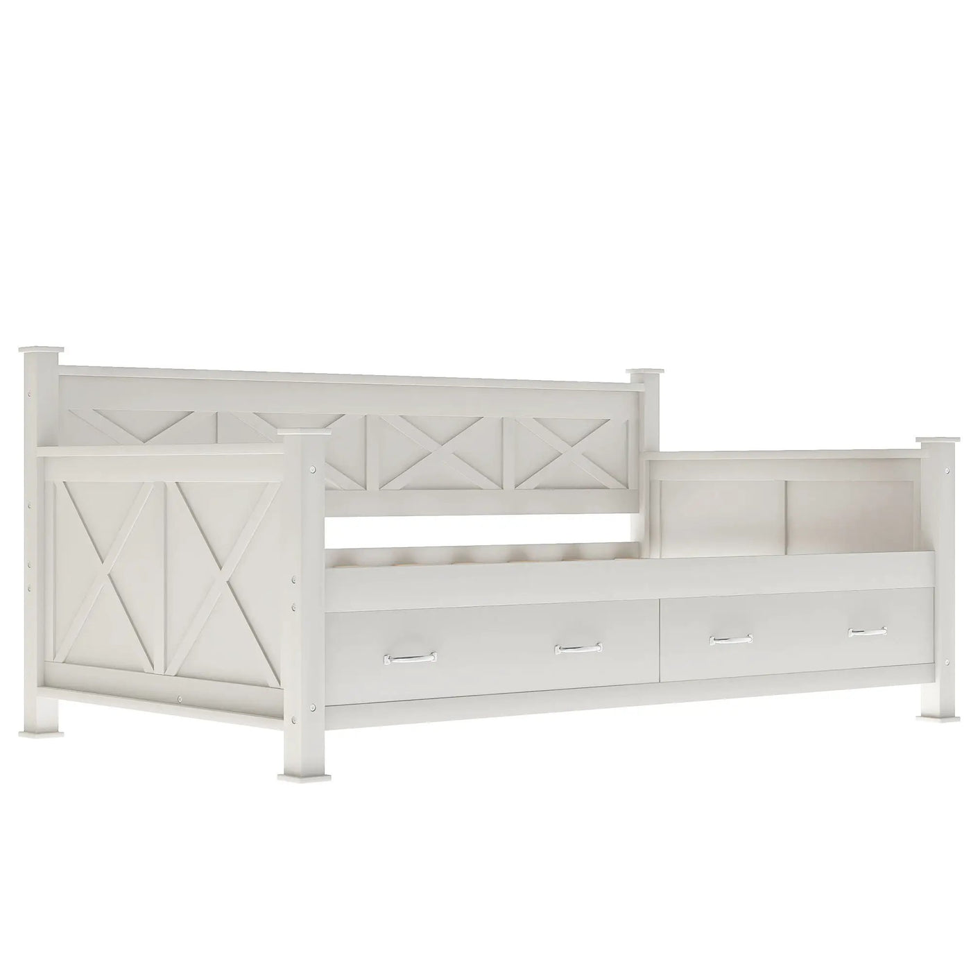 Modern Daybed With 2 Large Drawers, X Shaped Frame by Unique Piece Furniture