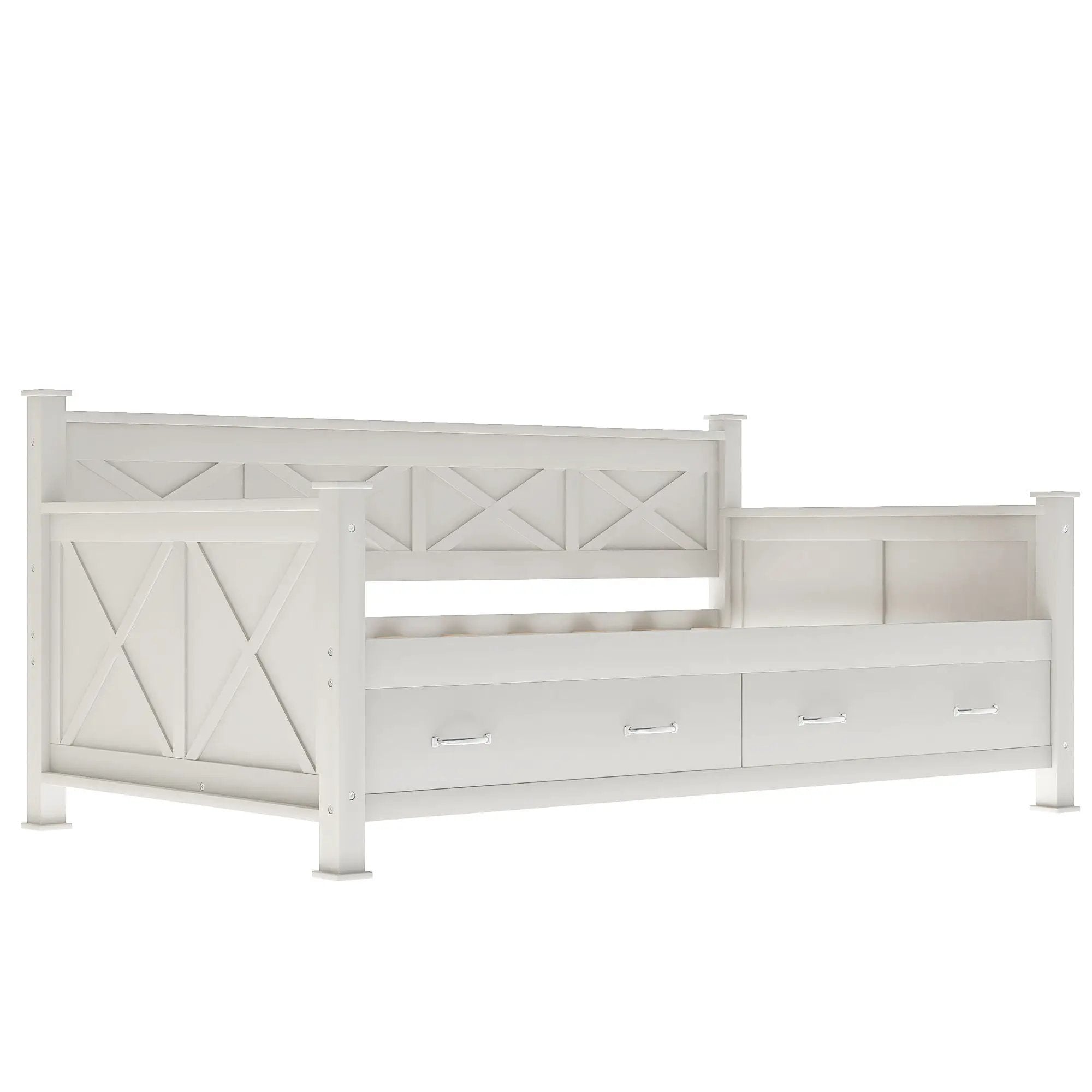Modern Daybed With 2 Large Drawers, X Shaped Frame by Unique Piece Furniture
