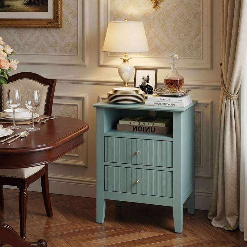 Fluted Nightstand With 2 Drawers by HouseOfZazla