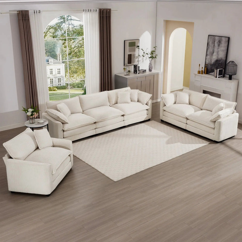 Elegant Oversized Sectional Sofa Set With Deep Seats And Flexible Layout by HouseOfZazla