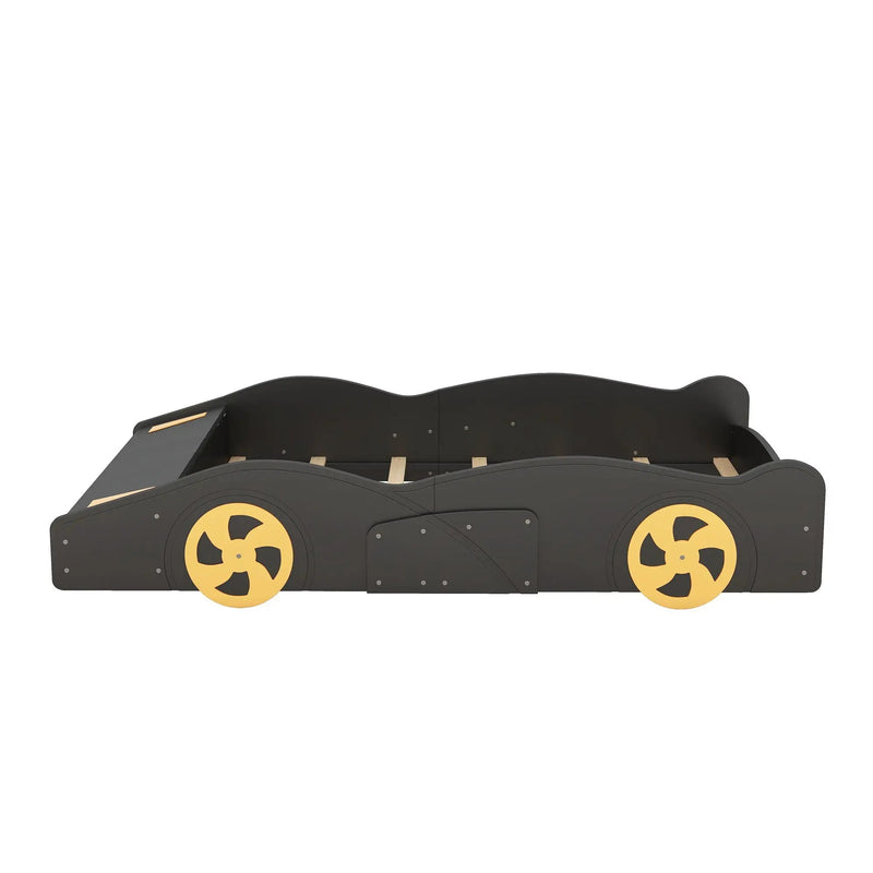 Race Car Shaped Platform Bed With Wheels And Storage by Unique Piece Furniture