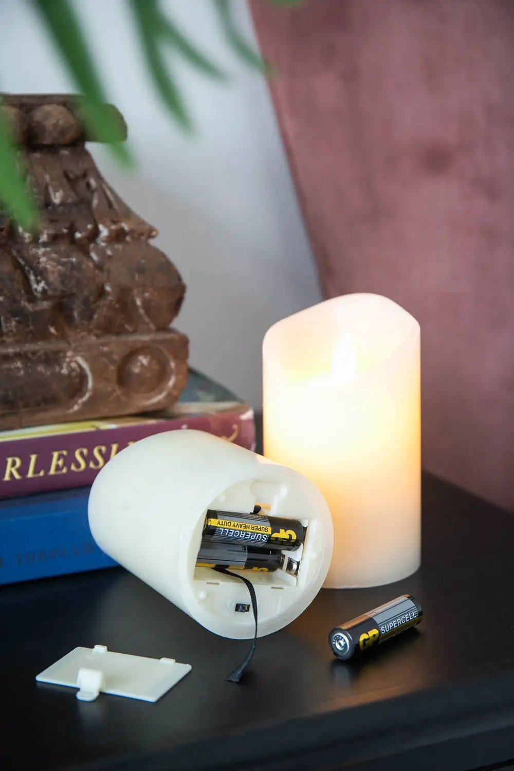 Flickering LED Candles With Remote Timer (Set of 3) - Ivory by HouseOfZazla