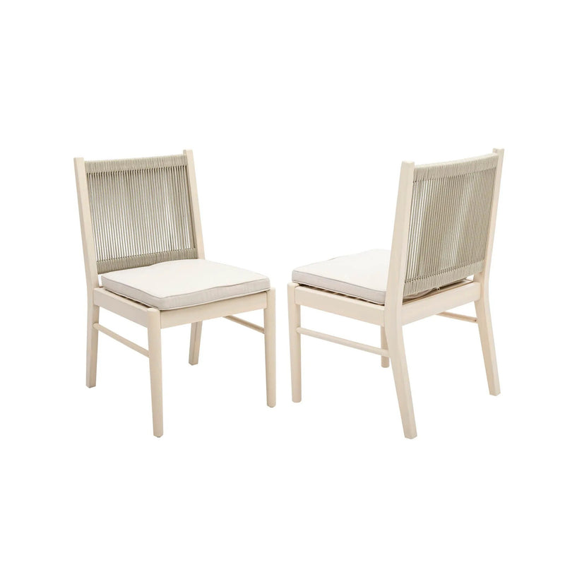 Cordoba Dining Chair Set of 2 - Comfortable Armless Beige Chairs by HouseOfZazla