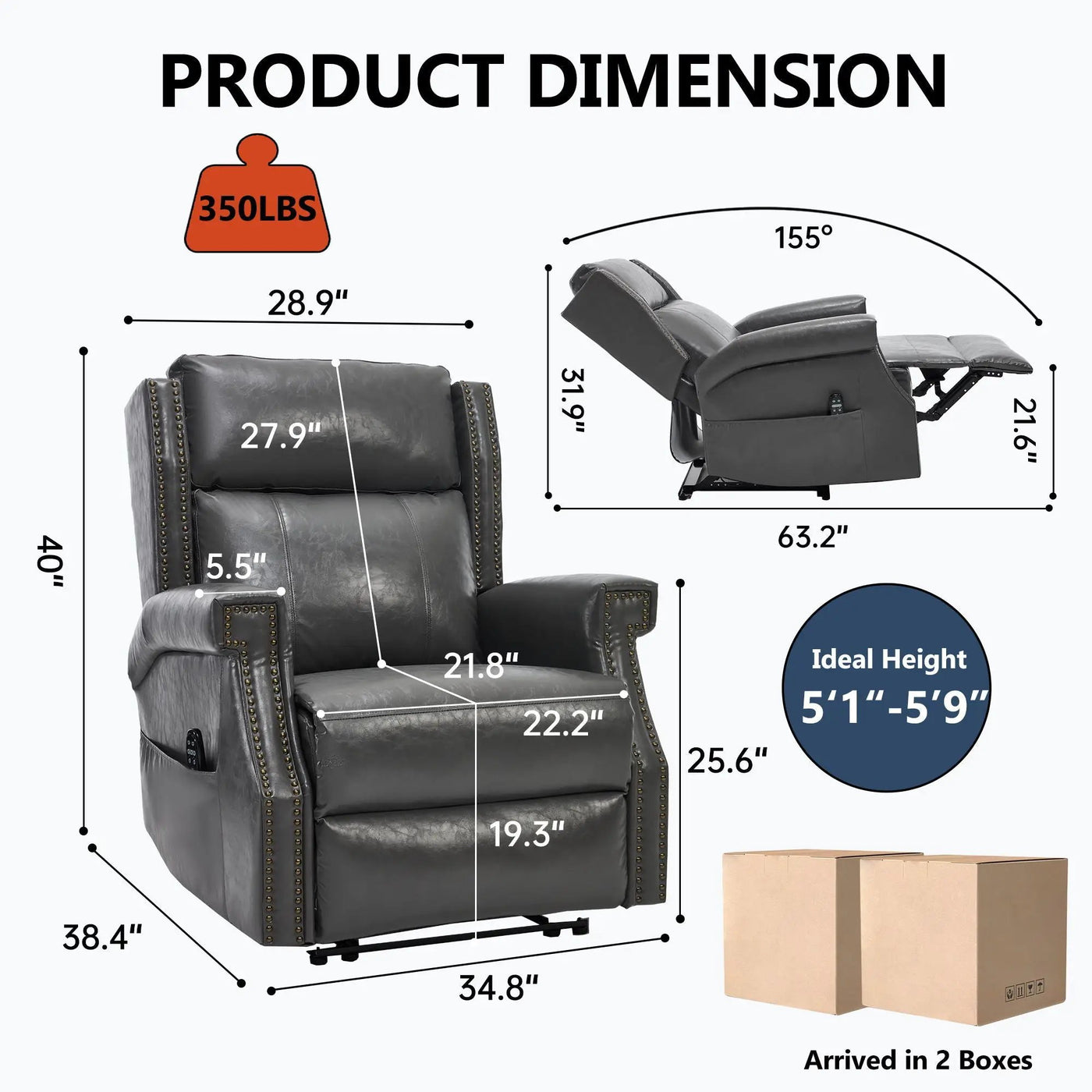 Manual Recliner Chair With Heavy Duty Motion Mechanism, 8 Vibrating Nodes And 3 Massage Modes For Living Room by HouseOfZazla