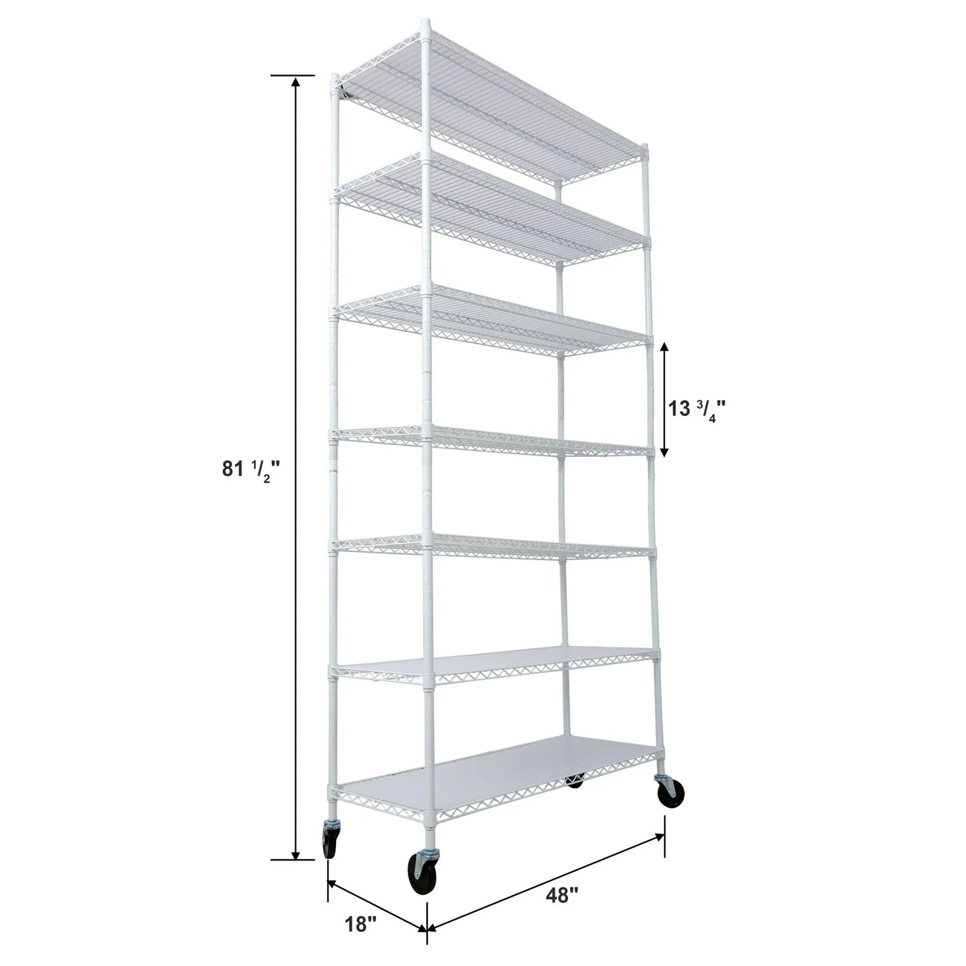 7 Tier Metal Shelf Wire Shelving Unit, 2450Lbs Heavy Duty Adjustable Storage Rack With Wheels & Shelf Liners For Closet Kitchen Garage Basement Commercial Shelving by HouseOfZazla