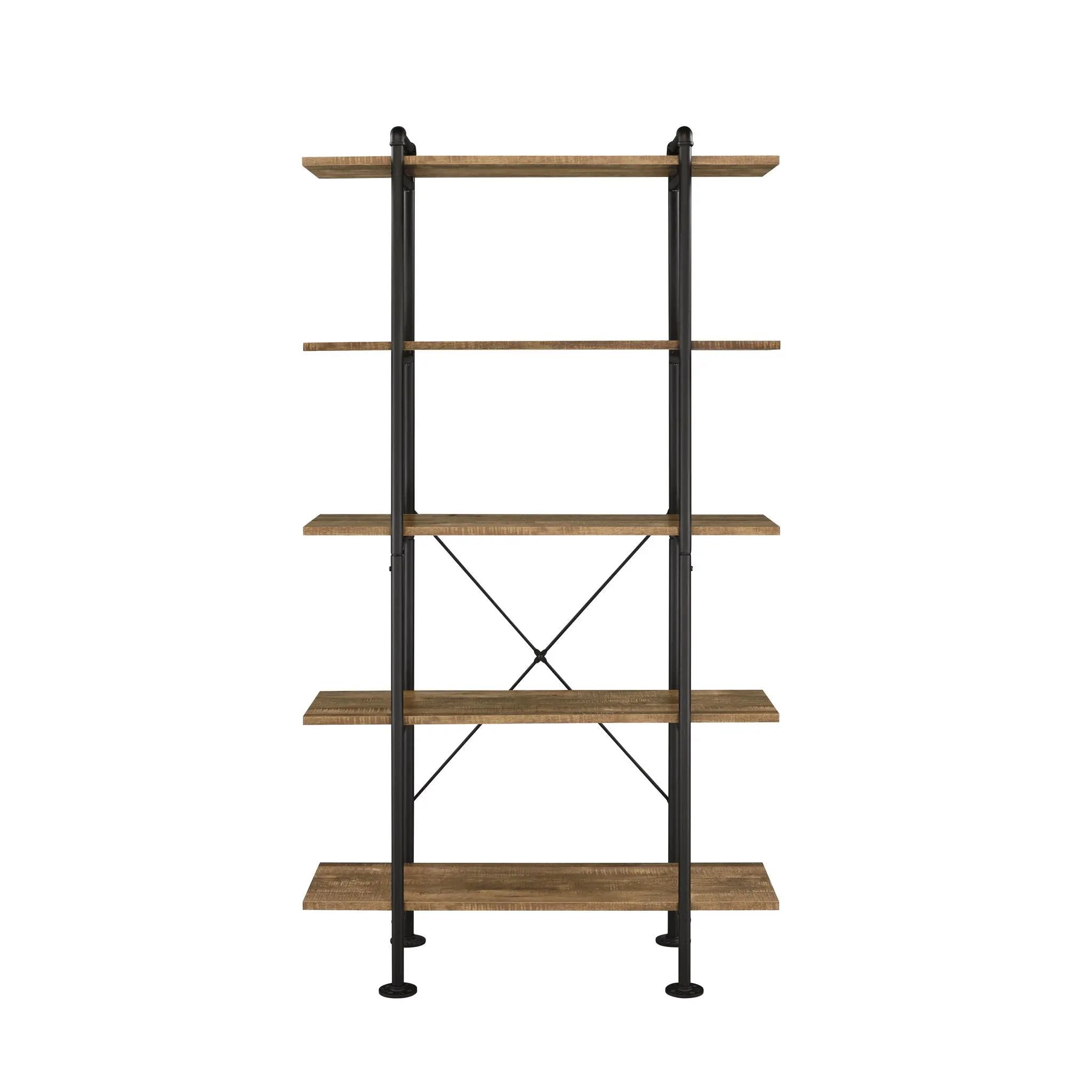 Nefo - Bookshelf - Rustic Oak & Black by Unique Piece Furniture