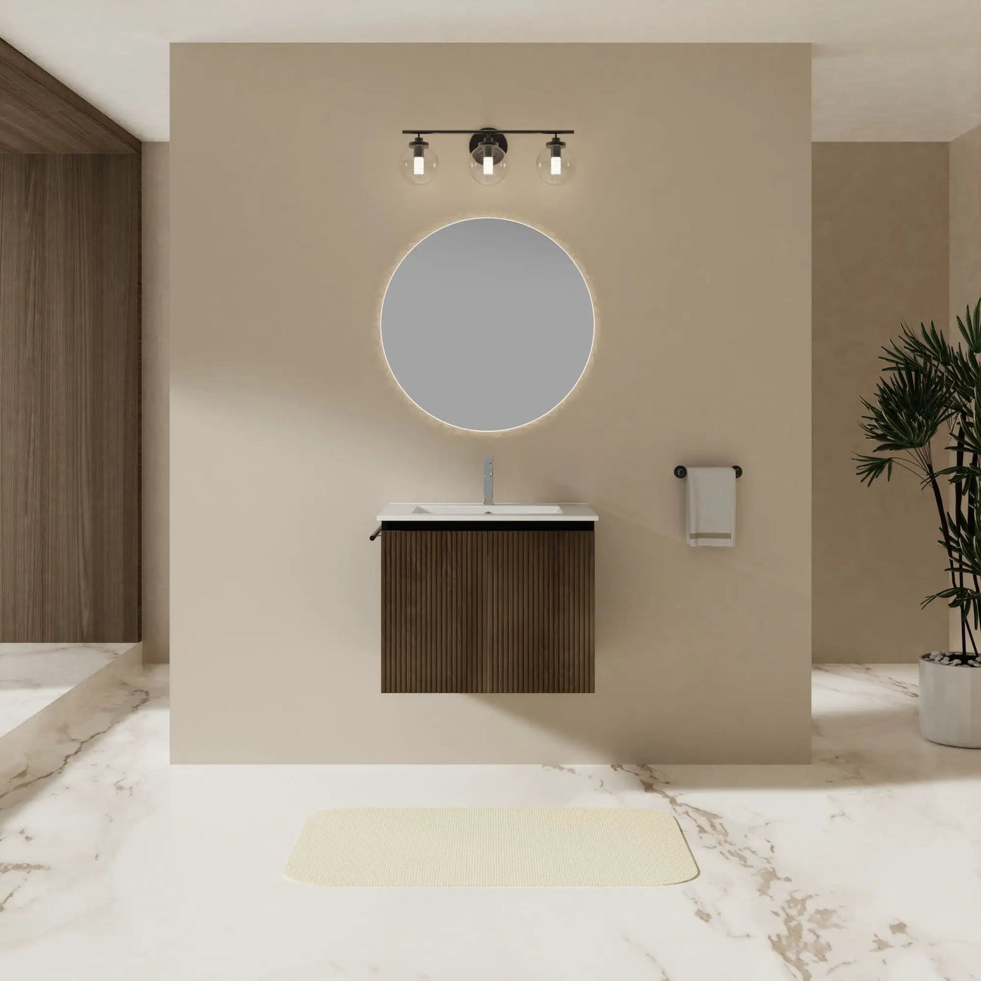 Floating Bathroom Vanity Combo, Towel Rack by Unique Piece Furniture