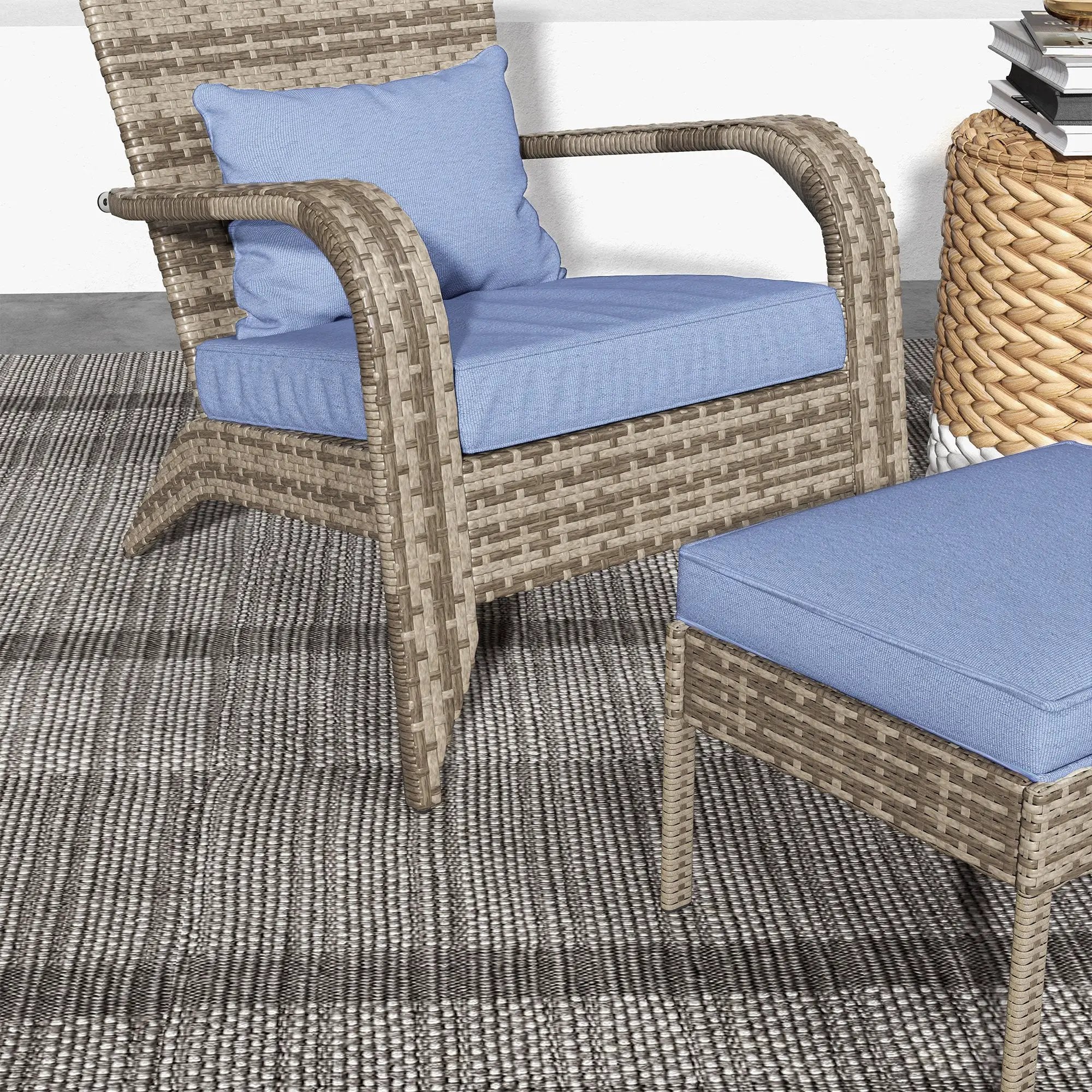 Wicker Adirondack Chair with Ottoman by HouseOfZazla