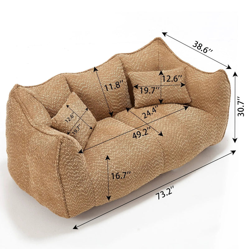 Comfortable Dual Beanbag Chair With High Resilience Foam Core For 2 People by Unique Piece Furniture