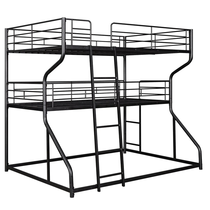 Industrial Triple Bunk Bed With Dual Ladders Frame, Space Saving Design by HouseOfZazla