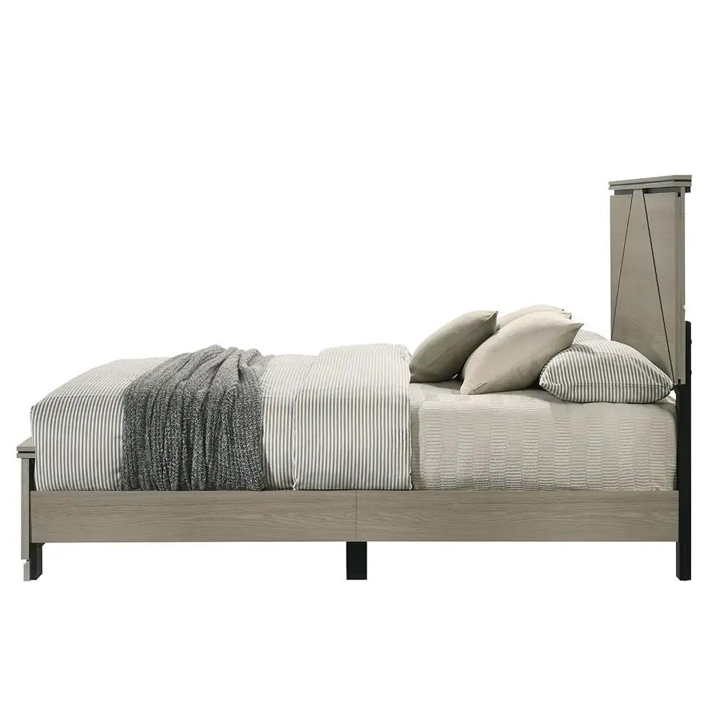 Joanna - Queen Bed With LED - Weathered Gray by Unique Piece Furniture