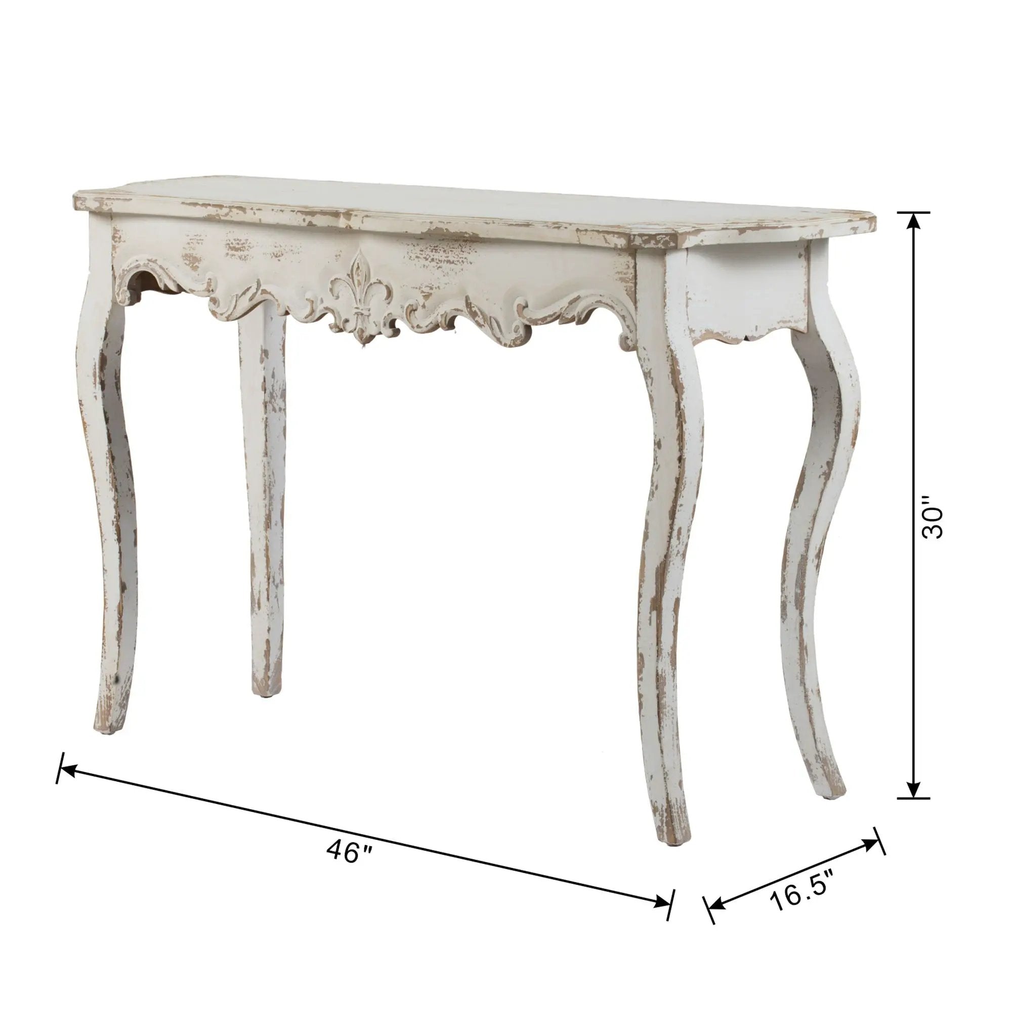 Slimline wash Console Table, For Hallway Living Room Bedroom - White Washed by HouseOfZazla