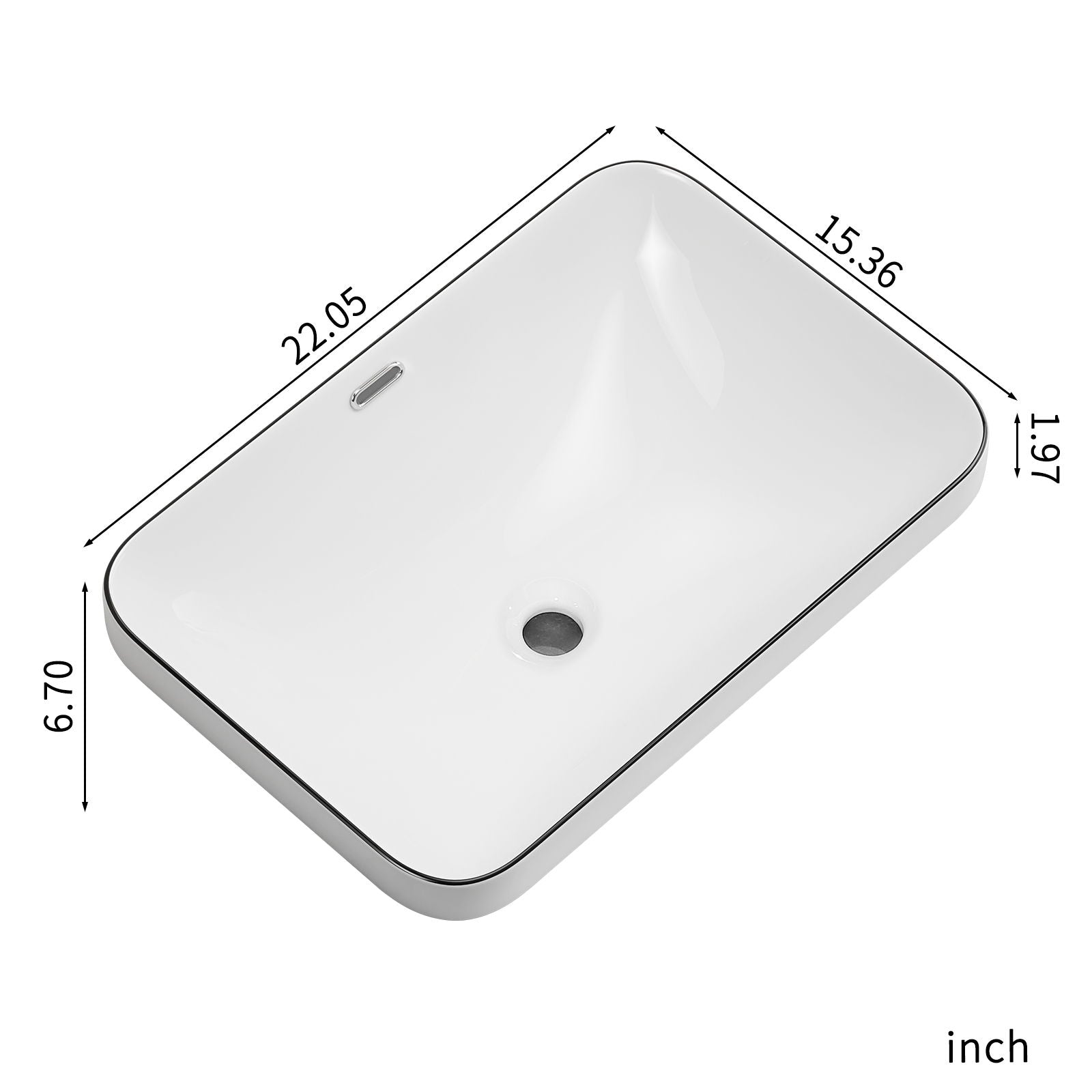 Undermount Bathroom Sink, Vessel Basin For Vanity Countertop - Milk White / Black by HouseOfZazla