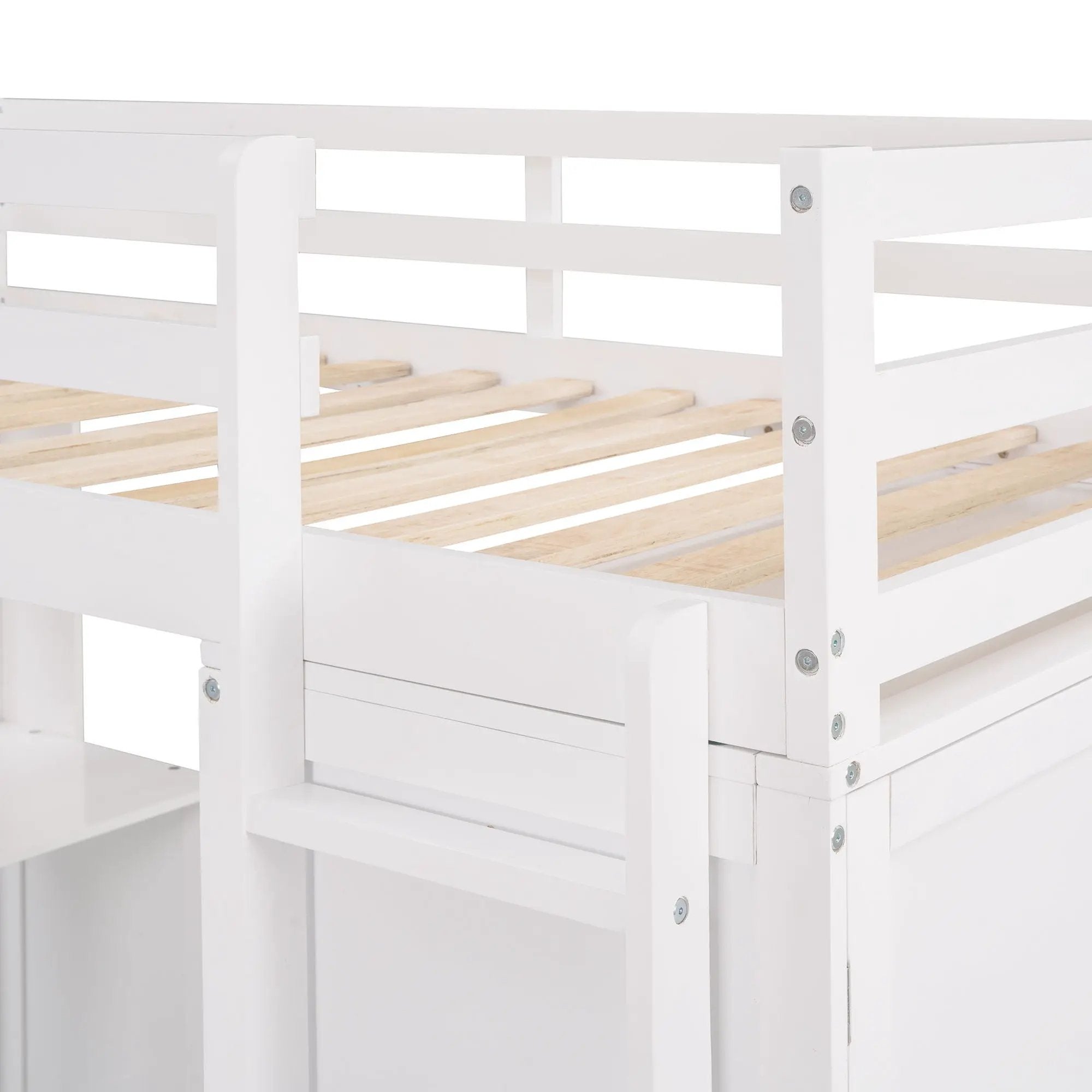 Loft Bed With Drawers, Desk, And Wardrobe