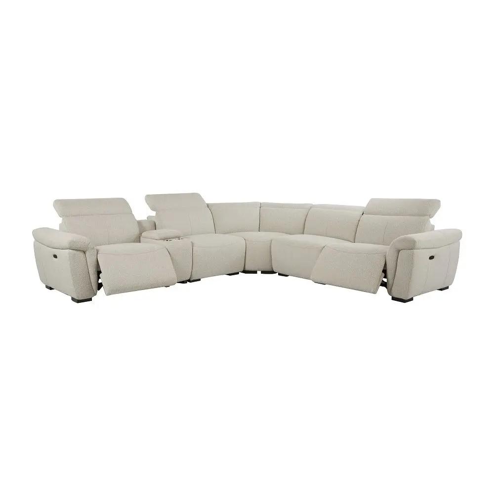 Dayana - Power Motion Sectional Sofa - Beige Boucle by Unique Piece Furniture