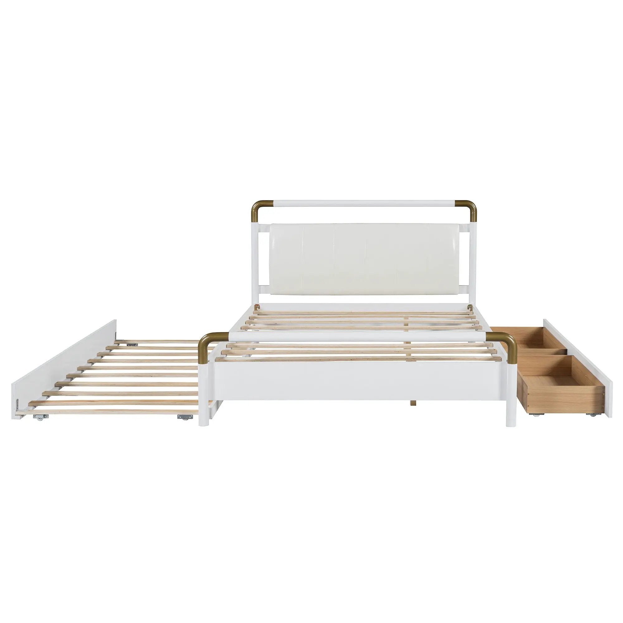 Storage Platform Bed, With 2 Big Drawers, Trundle by HouseOfZazla