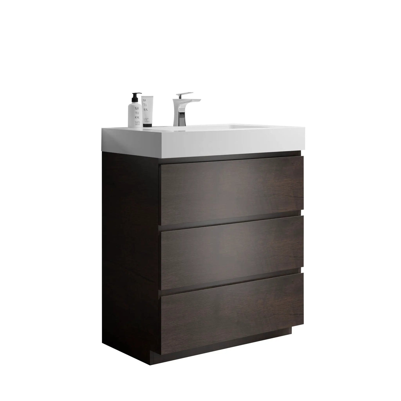 Alice - Bathroom Vanity With Large Storage Freestanding Bathroom Vanity, Sink For Modern Bathroom, One-Piece Sink Basin Without Drain And Faucet by HouseOfZazla