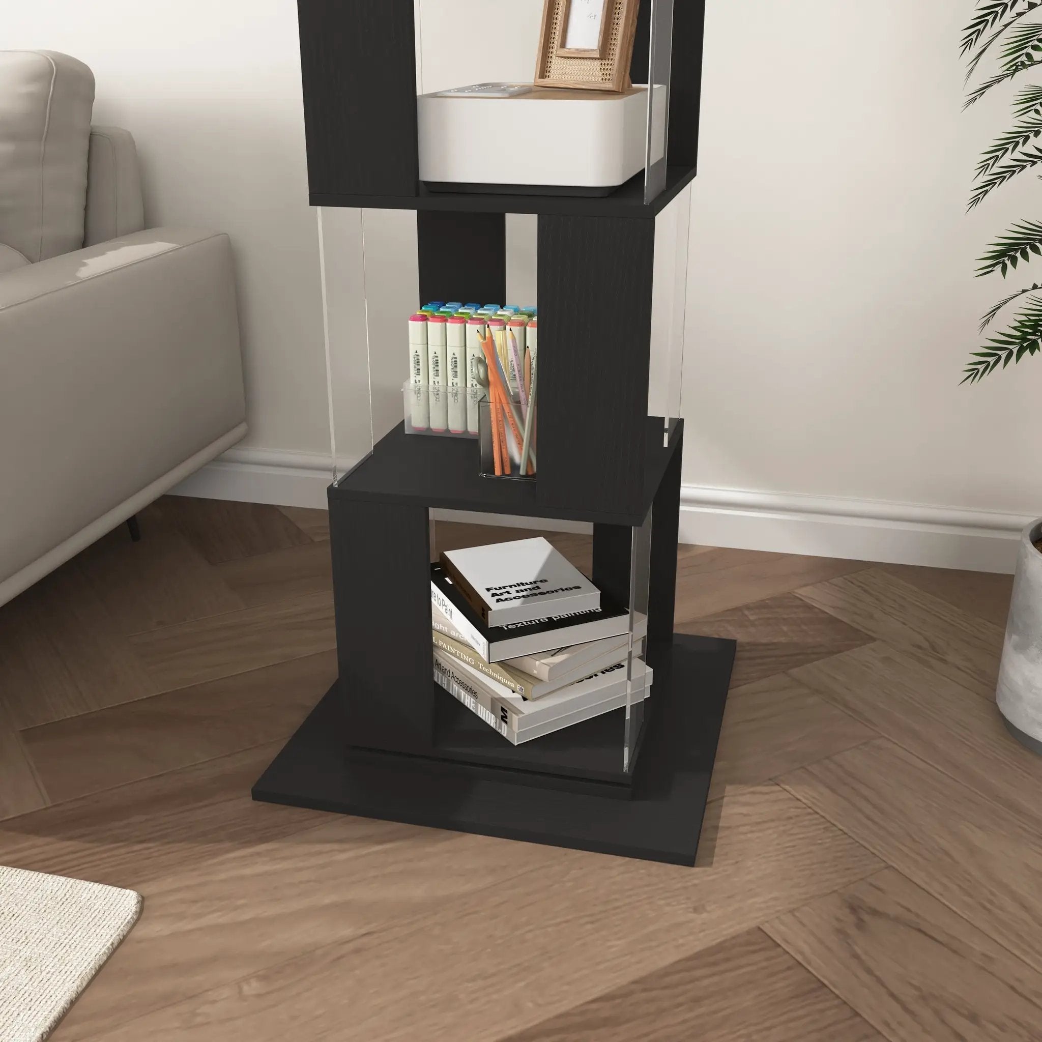 360° Rotating Bookshelf with Acrylic Plate by HouseOfZazla