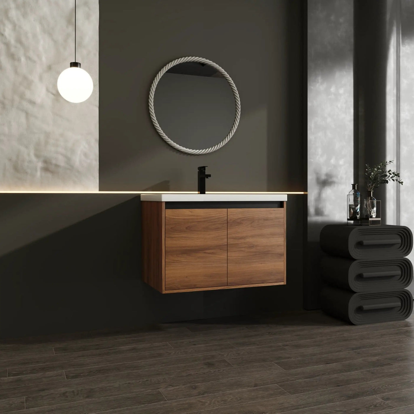 Bathroom Vanity Set With Resin Countertop Sink And 2 Doors, Engineered Wood by HouseOfZazla
