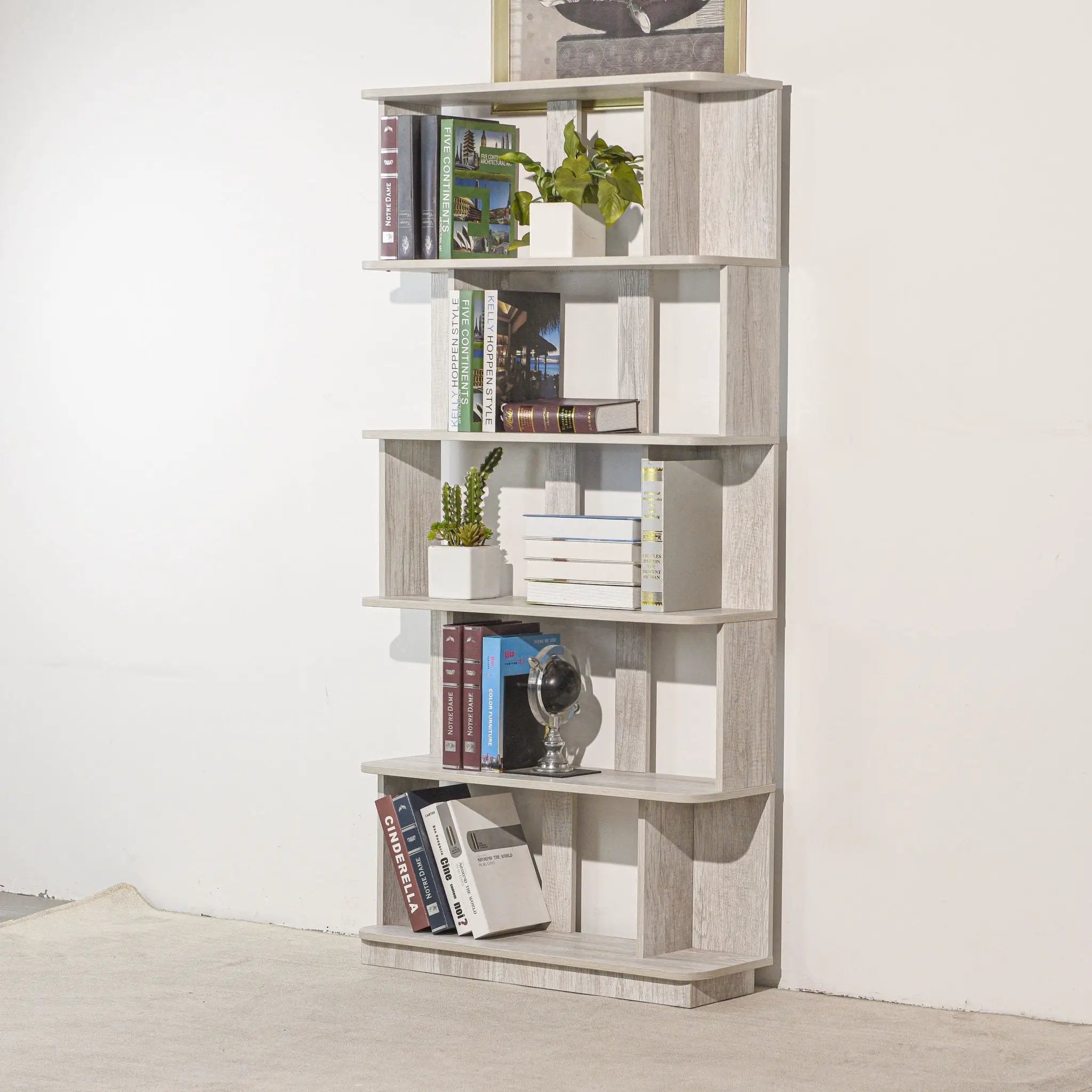 Modern 5 Tier Open Storage Bookcase by HouseOfZazla