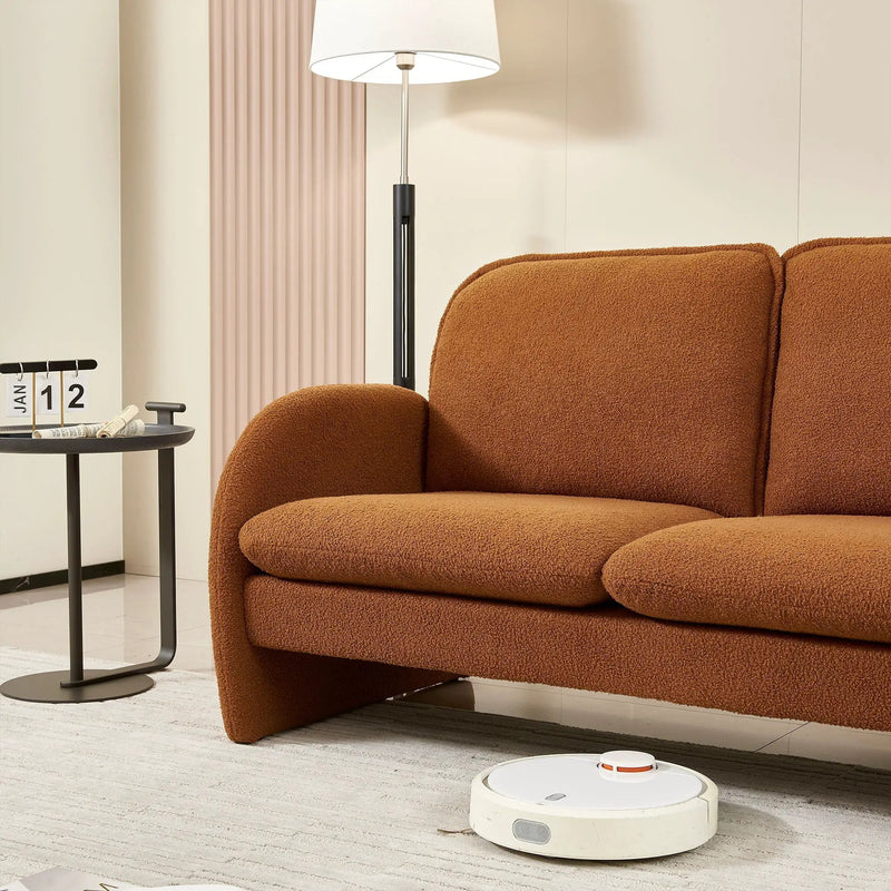 Loveseat Sofa Small Couch For Living Room, Sherpa Fabric Upholstered Loveseat Sofa Couch, Small Loveseat Sofa For Apartment, Bedroom by HouseOfZazla