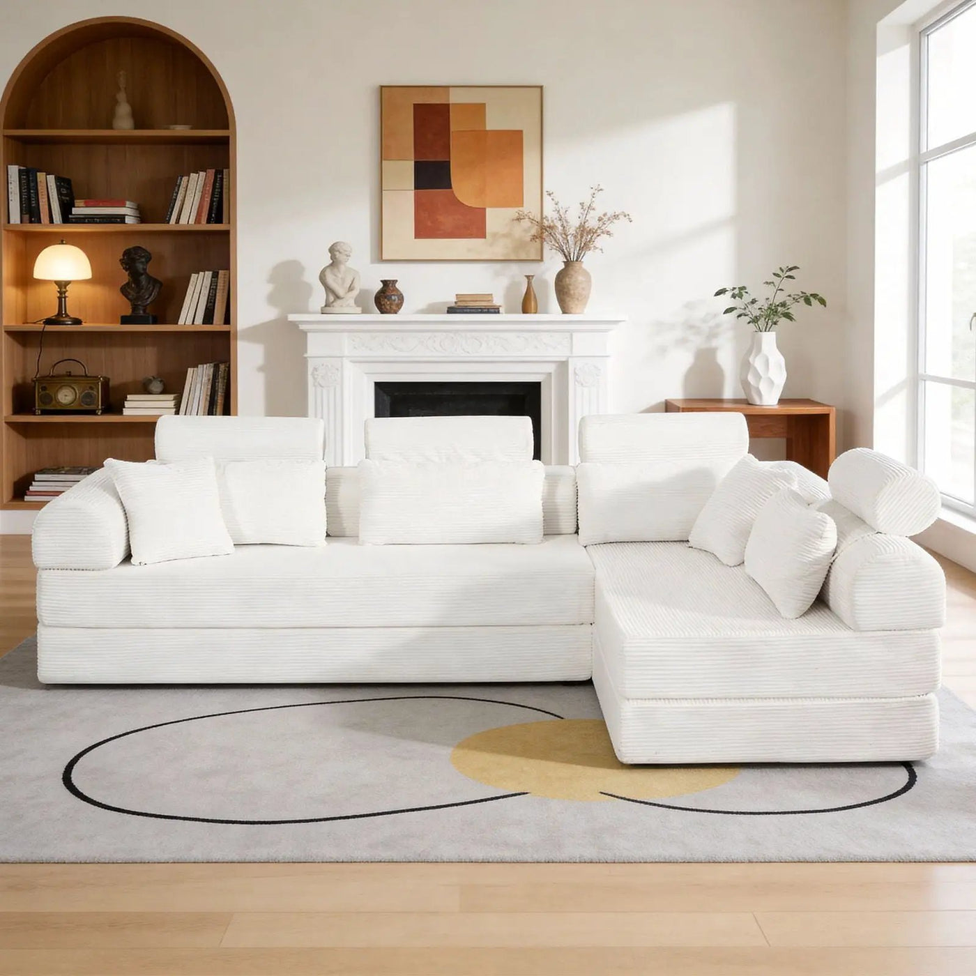 Modern L-Shape Modular Sectional Sofa, Compressed Design by HouseOfZazla