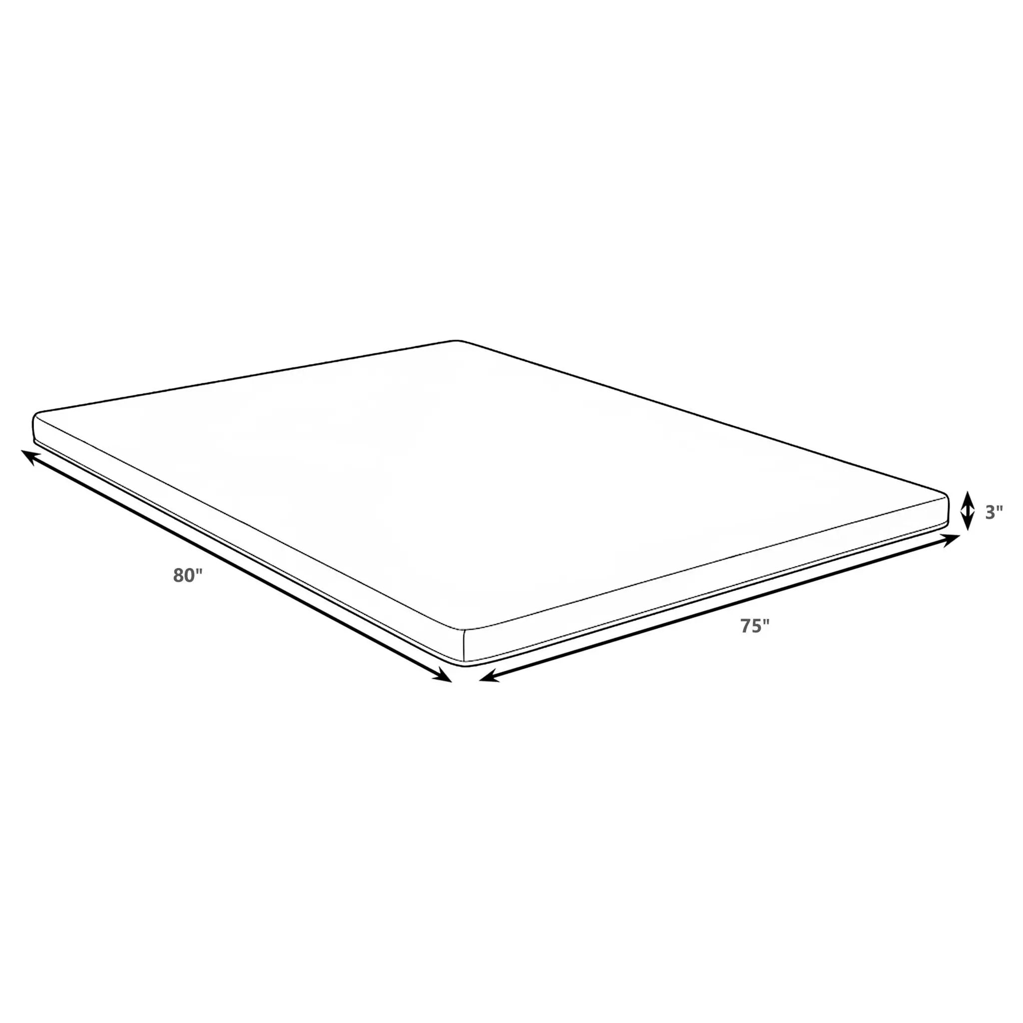Cascade 3-inch Eastern King Cool Memory Foam Mattress Topper by Unique Piece Furniture