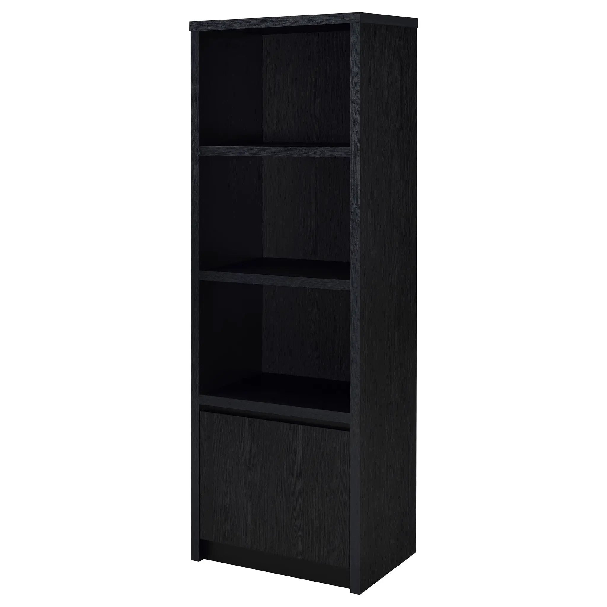 Sloat - 3 Shelf Media Tower With Cabinet Storage - Black by HouseOfZazla