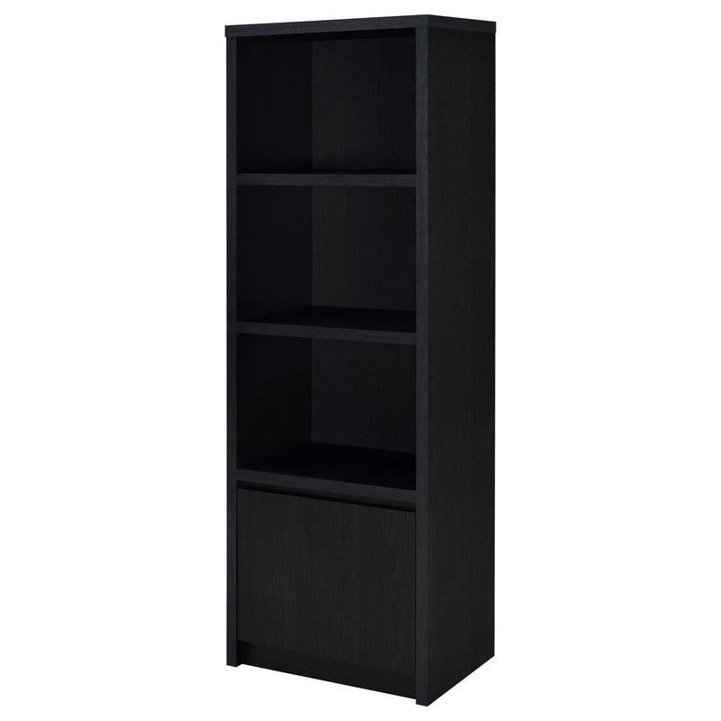 Sloat - 3 Shelf Media Tower With Cabinet Storage - Black by HouseOfZazla