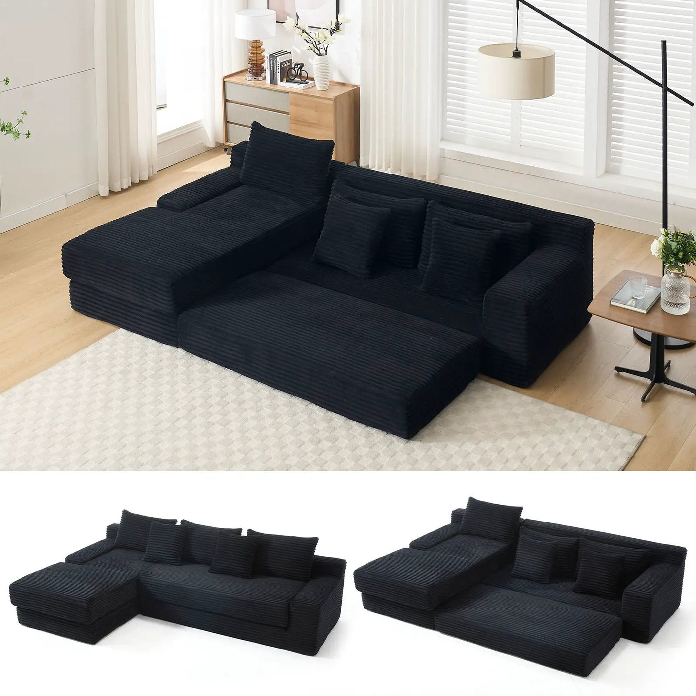 Modern L - Shaped Sectional Couch With Memory Foam by Unique Piece Furniture