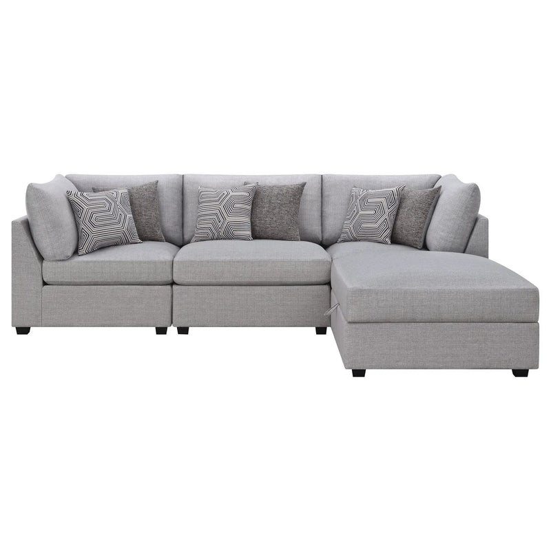 Cambria 4-piece Upholstered Modular Sectional Sofa Grey by Unique Piece Furniture