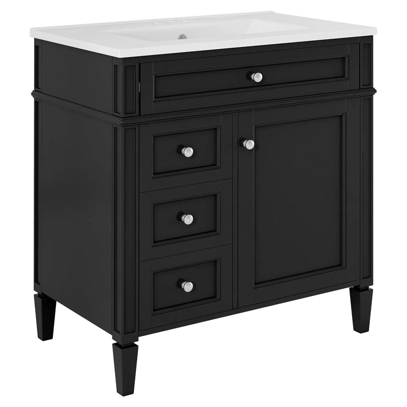 Bathroom Vanity With Medicine Cabinet, Royal Mirror Cabinet, Modern Bathroom Storage Cabinet With 2 Soft Closing Doors And 4 Drawers by HouseOfZazla
