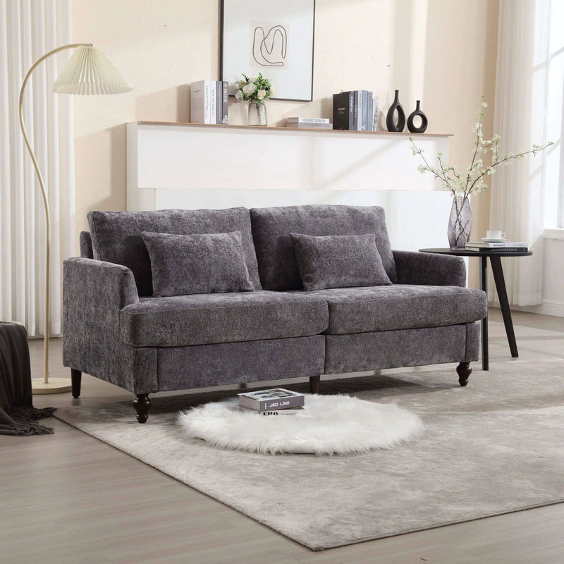 Mid Century Modern Fabric Loveseat Sofa, 2 Seat Upholstered Couch by Unique Piece Furniture