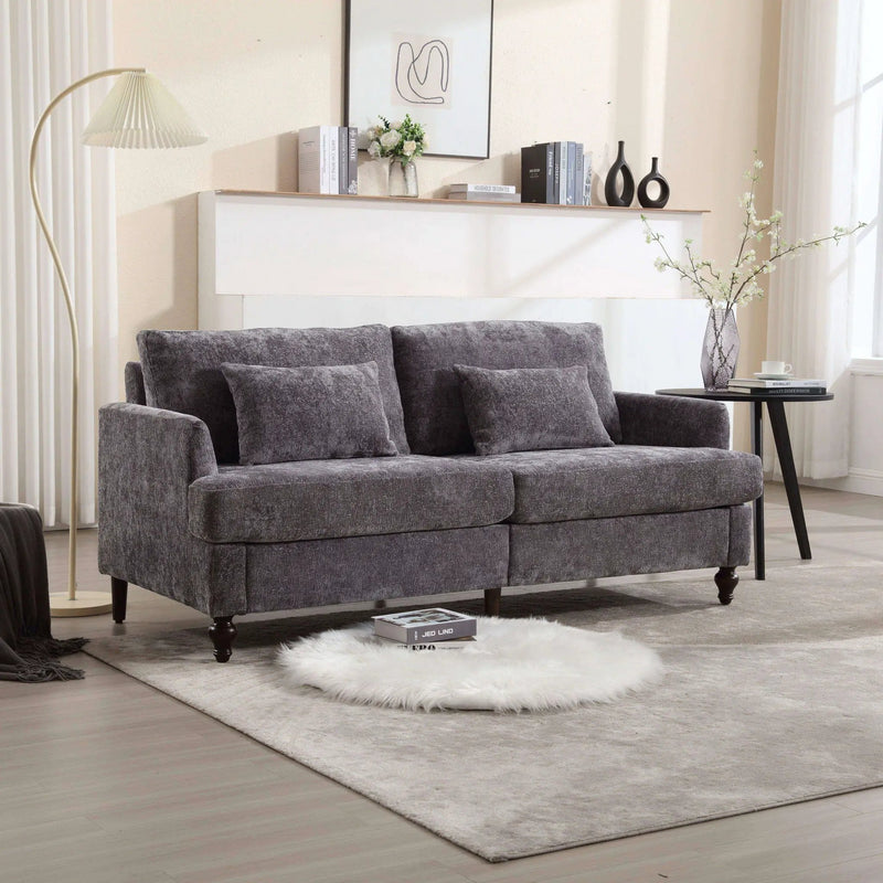 Mid Century Modern Fabric Loveseat Sofa, 2 Seat Upholstered Couch by HouseOfZazla