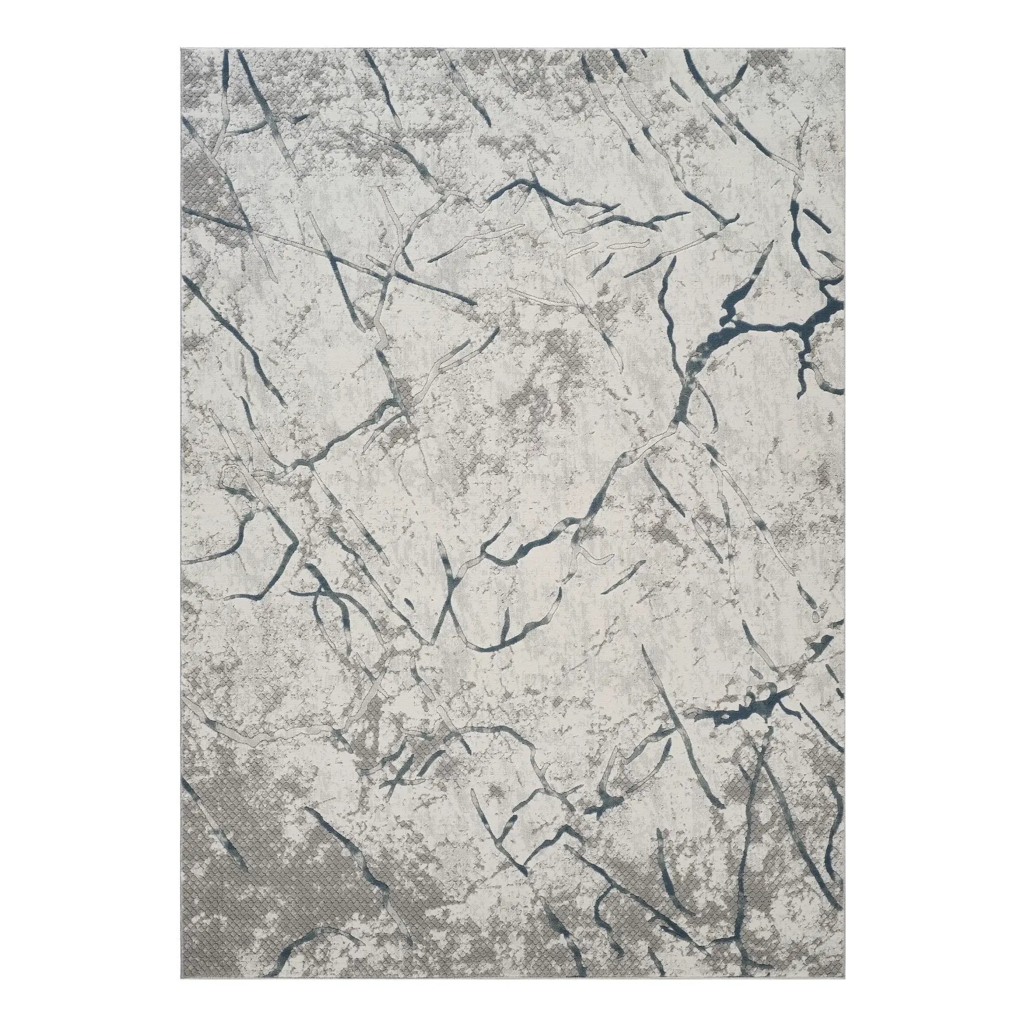 Geometrix - 7'10" X 10'6" Area Rug, Geometric 3D Effect - Ivory / Gray by HouseOfZazla