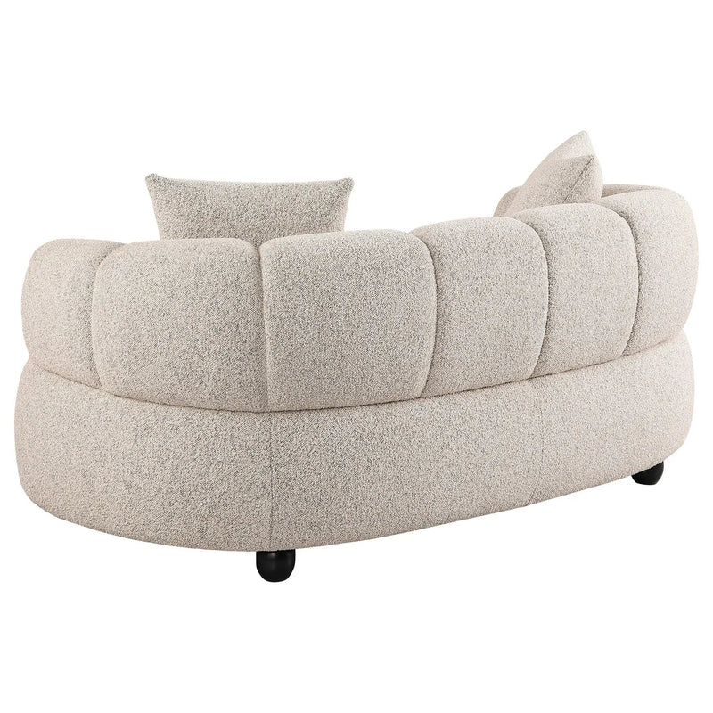 Whitney Contemporary Channel Tufted Woven Fabric Upholstered Loveseat by Unique Piece Furniture