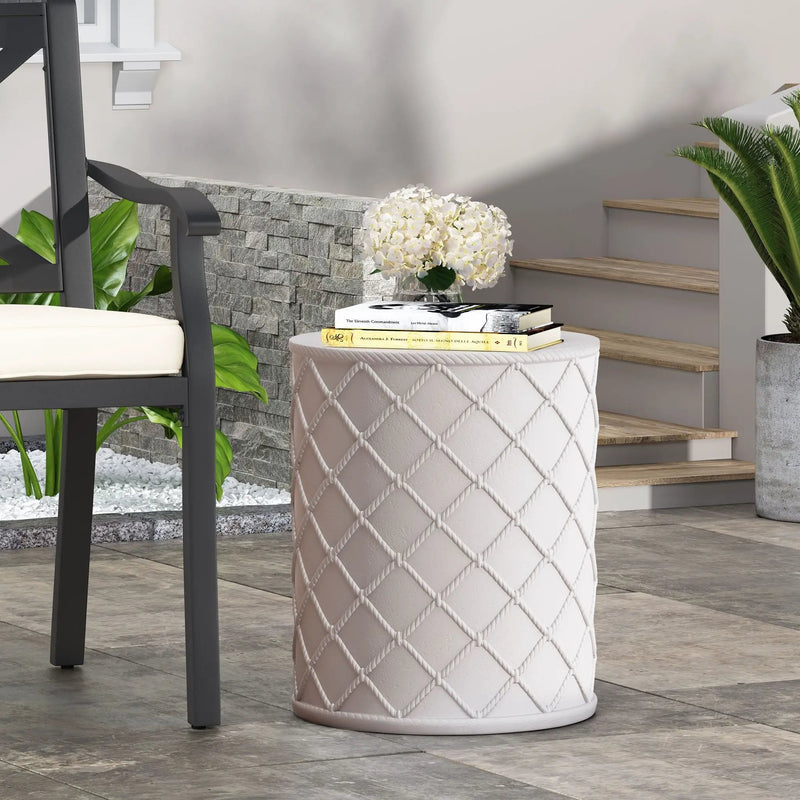 End Table, Outdoor - Antique White by HouseOfZazla