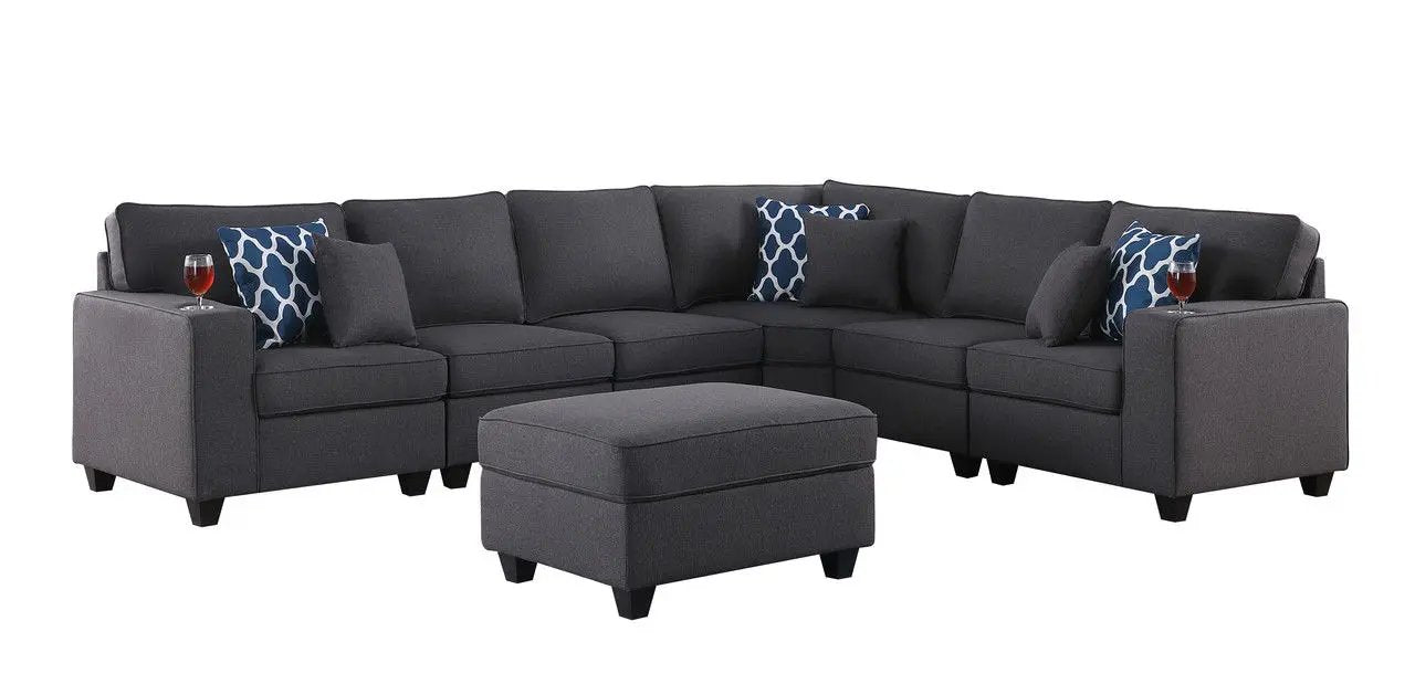 Cooper - Sectional Sofa With Ottomans And Cupholder by HouseOfZazla
