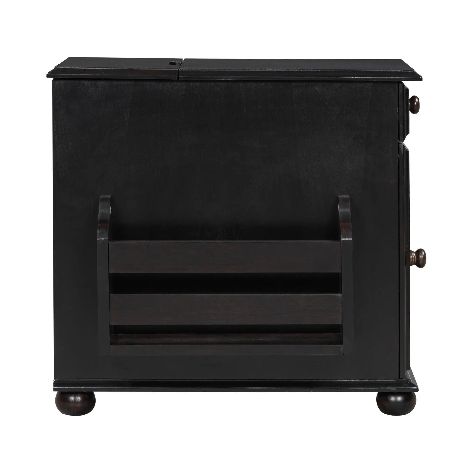 Vintage Flip Top Side Table With USB Ports by HouseOfZazla