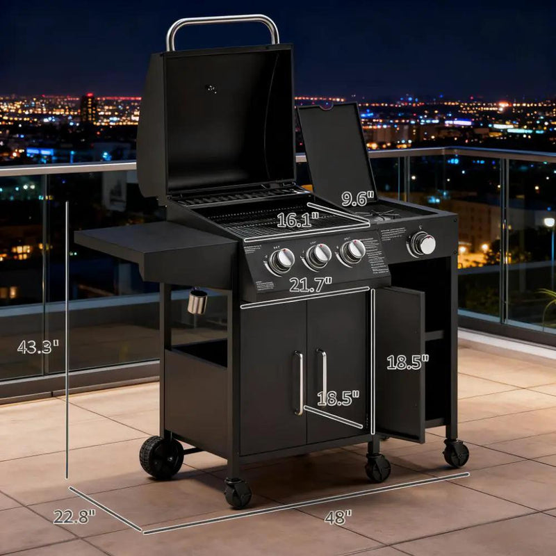 Barbecue Grill Gas Grill with Side Burner by HouseOfZazla