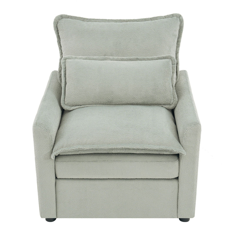 Modern Single Seat Accent Chair With Side Storage Pockets by HouseOfZazla