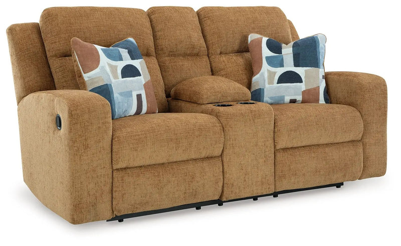 Kanlow - Dbl Reclining Loveseat With Console by Unique Piece Furniture