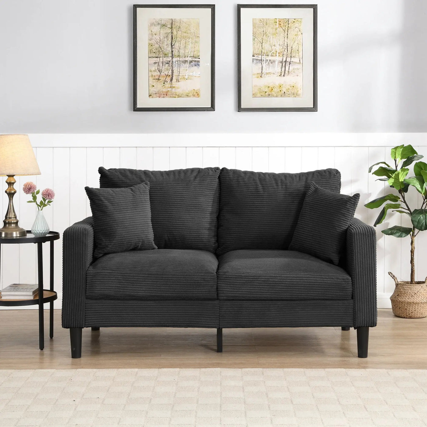 Modern Upholstered Loveseat Sofa, High Resilience by HouseOfZazla